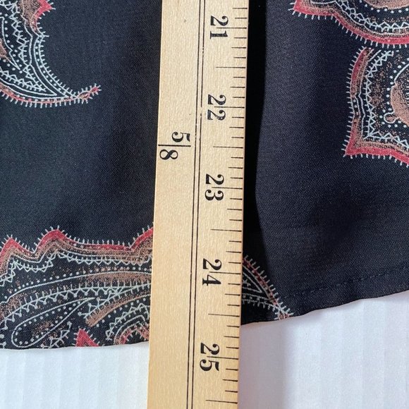 Emma James Womens Black Paisley Print Button-Down Collared Blouse Size 12 Office - Picture 6 of 9